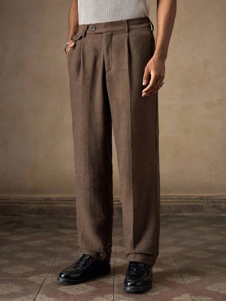 Men's Brown Stripped Long Pants